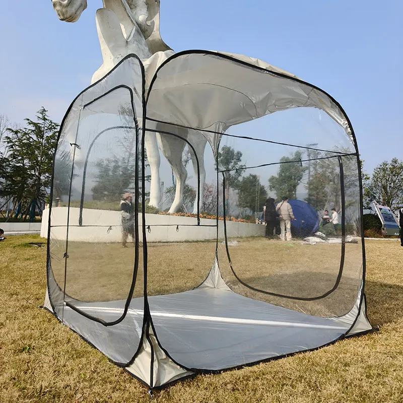 Pop Up Bubble Tent, 7 x 7 Ft Outdoor Clear Tent for 3-4 People, Cold-proof, Sun-proof and Waterproof PVC