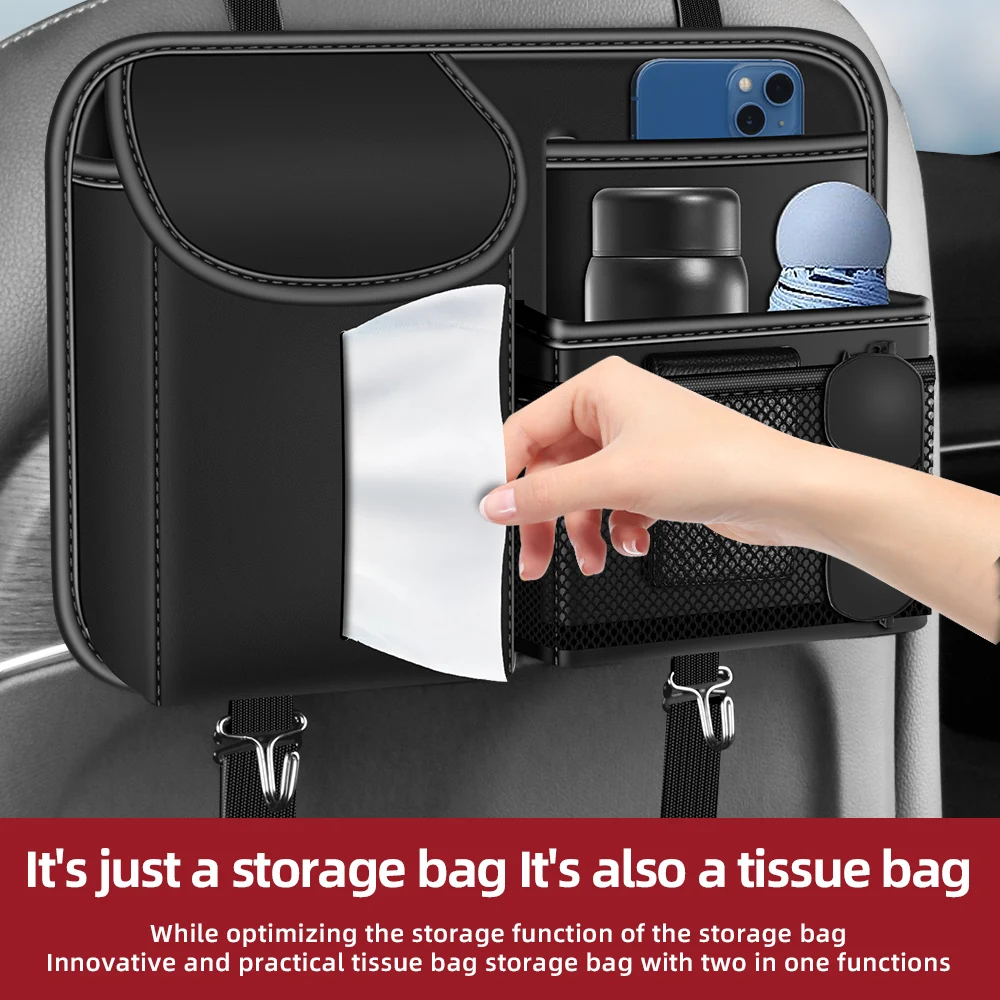 2025 New Car Seat back Storage Organizer Bag Universal Multifunction Storage Box stowing Tidying Pocket Auto styling Nappa