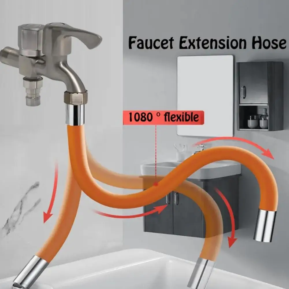 Faucet Extender Hose Universal Silicone Flexible Foaming Connnetor Bathroom Kichen Hose Tube Splashproof Extension Size 3 F7A0