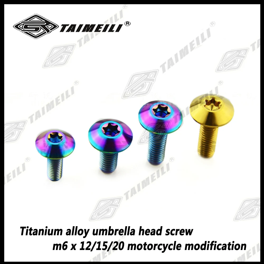 1pcs Titanium alloy umbrella head screw m6 x 12/15/20 motorcycle refitted