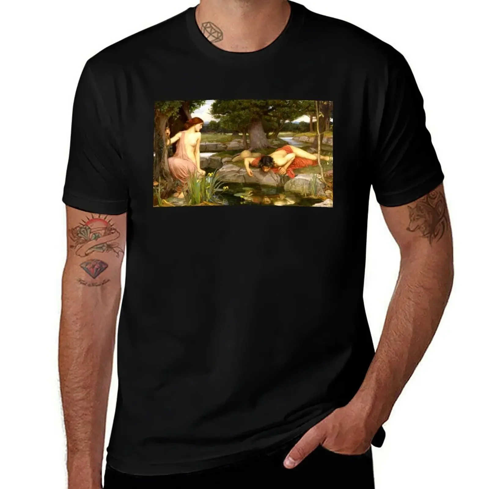 

Echo and Narcissus - John William Waterhouse T-Shirt rapper graphic tees designer shirts t shirt men