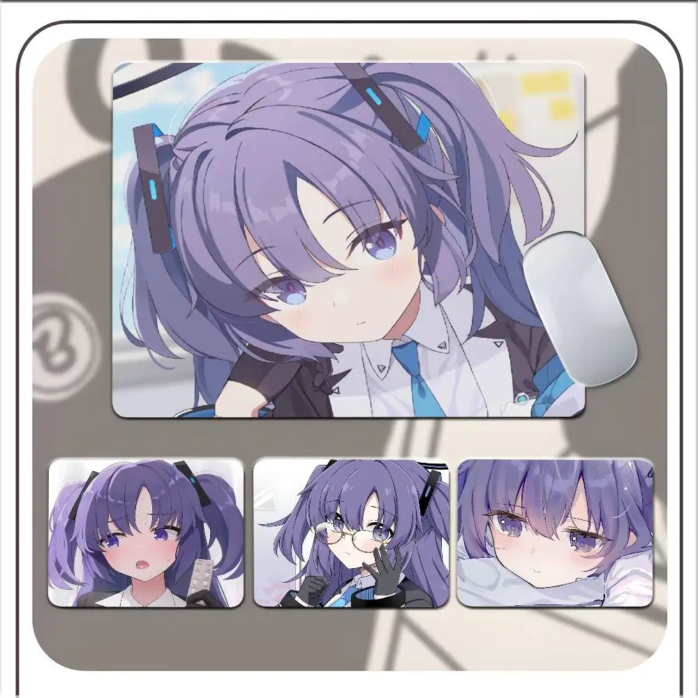 1pc Yuuka Blue Archive Anime Small Mousepad Keyboard Pad Laptop Cushion Non-slip Deskpad
