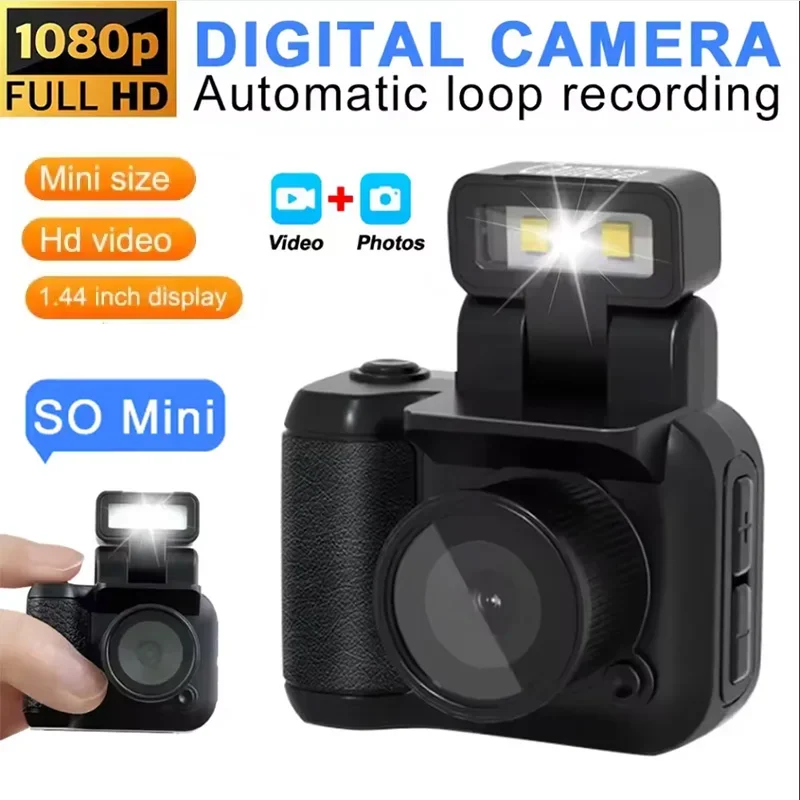 

Мини-камера 128G с экраном HD 1080p Портативный видеорегистратор со вспышкой Батарея Док-станция Ретро Ультракомпактная цифровая камера