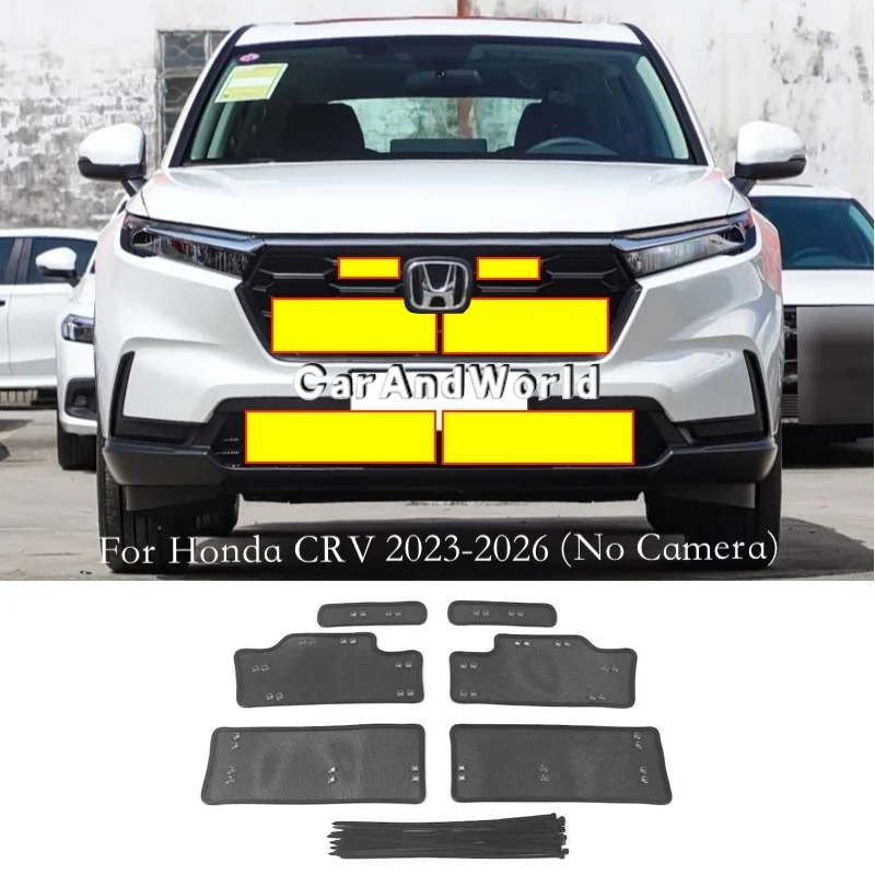 

Car Insect Screening Mesh Front Grilles Insert Net Water Tank Engine Cover Trims Accessories For Honda CR-V CRV 2017-2026