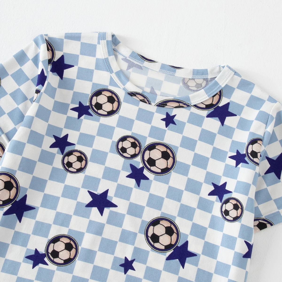 3-teiliges Frühling/Sommer-Kinderset, kurzärmelige Pyjamas, Shorts, feuchtigkeitsabsorbierende und bequeme Freizeithosen, modisch für zu Hause – Detail 6