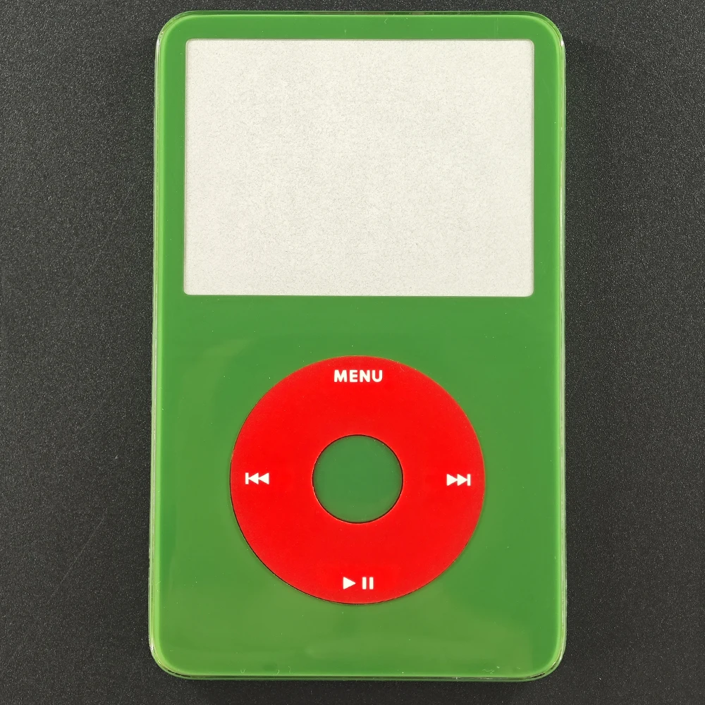 Dunkelgrüne und himmelblaue Frontplatte mit Clickwheel-Mitteltaste für iPod Video 5./5,5. Generation 30GB 60GB 80GB Frontgehäuse-Abdeckung – Detail 2