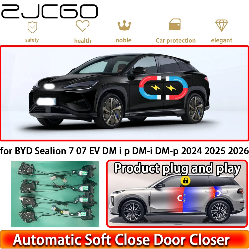 for BYD Sealion 7 07 EV DM i p DM-i DM-p 2024 2025 2026 Soft Close Door Kit Power Closing Latch System Auto Pull Door Easy Close