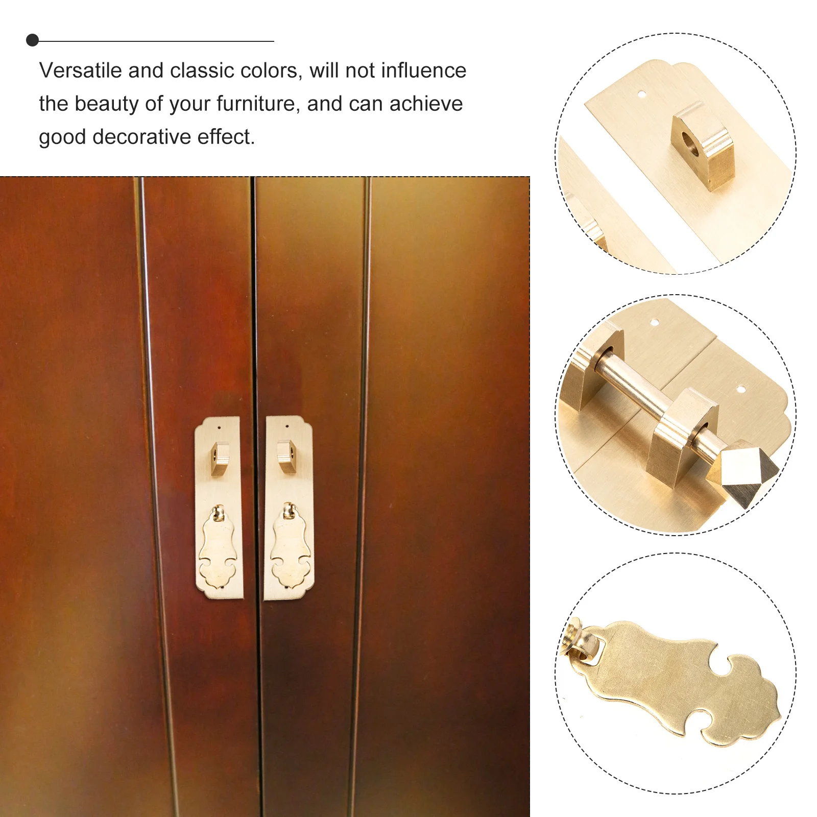 

Classical Cabinet Handles Copper Material Durable Smooth For Wardrobe Drawer Furniture Decor Door Pulls Knobs