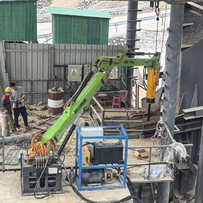 Customized Full Rotation Mechanical Boom Hydraulic Rock Breaker With Electric Hydraulic Pump Station