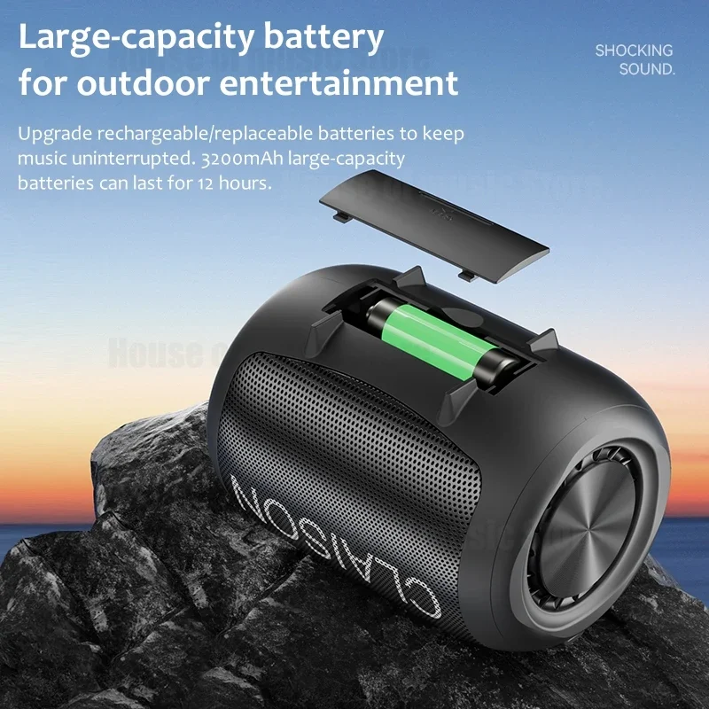 مكبر صوت بلوتوث HiFi لاسلكي محمول ، صندوق صوت كاريوكي صغير ، أداء جهير ممتاز ، تخييم ، خارجي ، ممتاز ، BT5.0