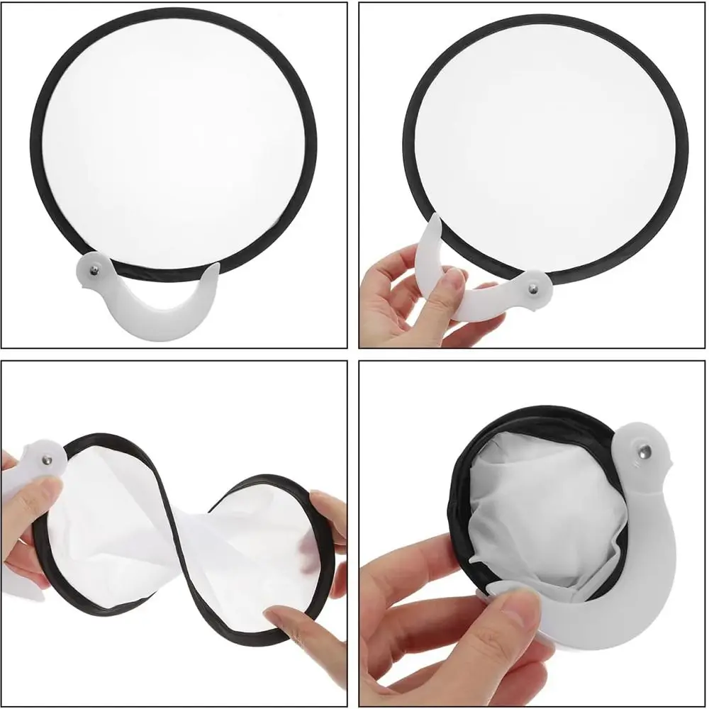Hot Blank Design DIY White Foldable Fan Portable Handcraft Handheld Round Folding Fans Hand Fan Party Favors Daily Use Summer