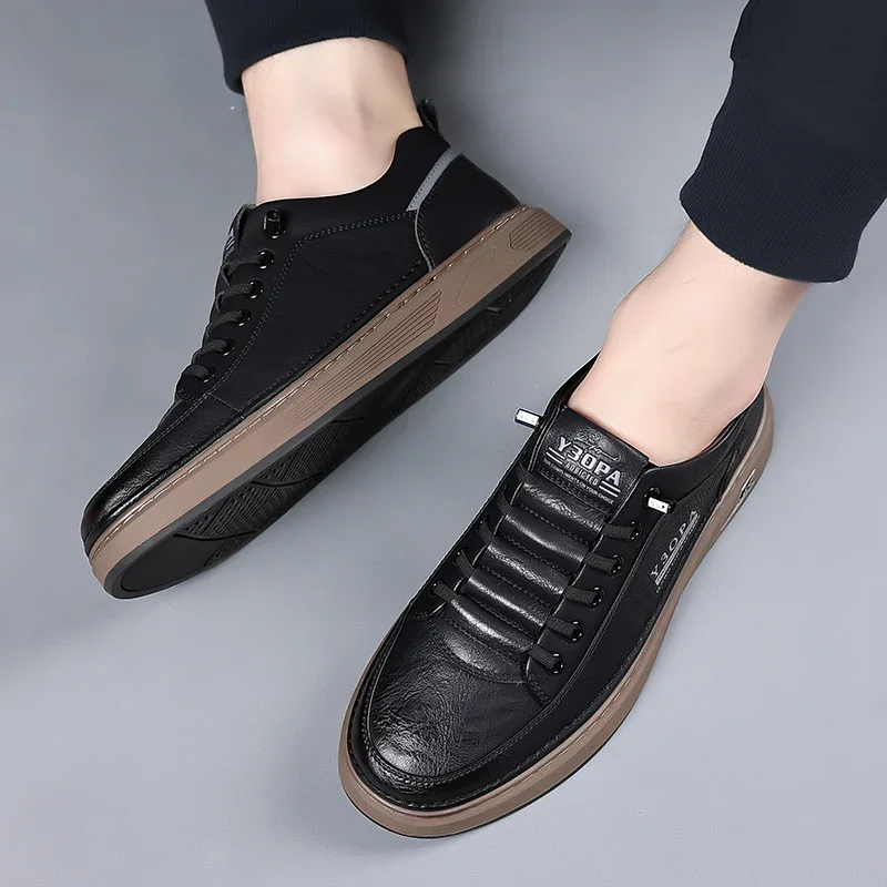 Men\'s Genuine Leather Shoes Luxury Casual Business Tennis Loafers Sneakers Moccasins Social Outdoor Fashion Shoes For Men 2024