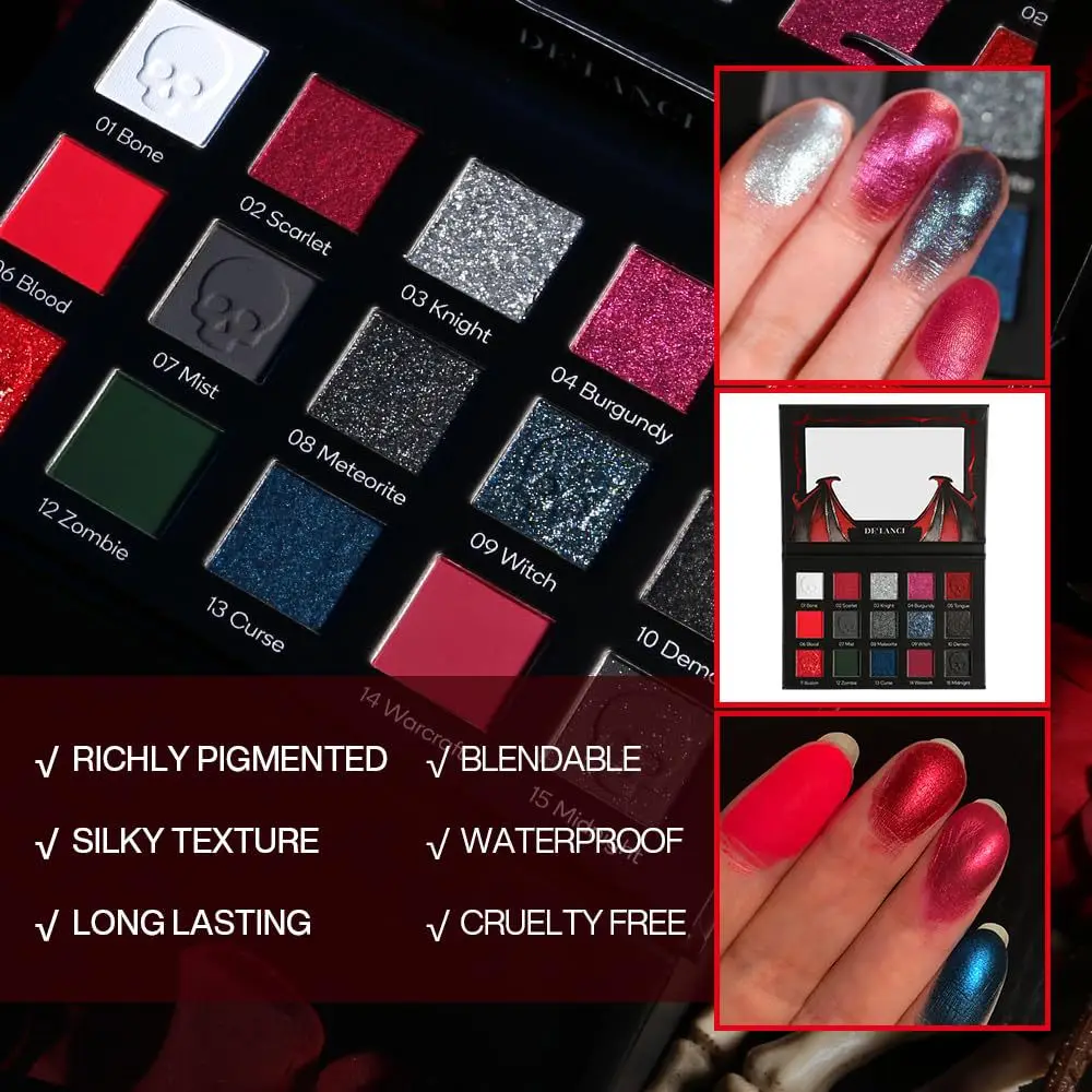Fifteen-color Gothic Rose Shimmer Eyeshadow, A Fine Glitter Non-removable Eyeshadow Palette view 3