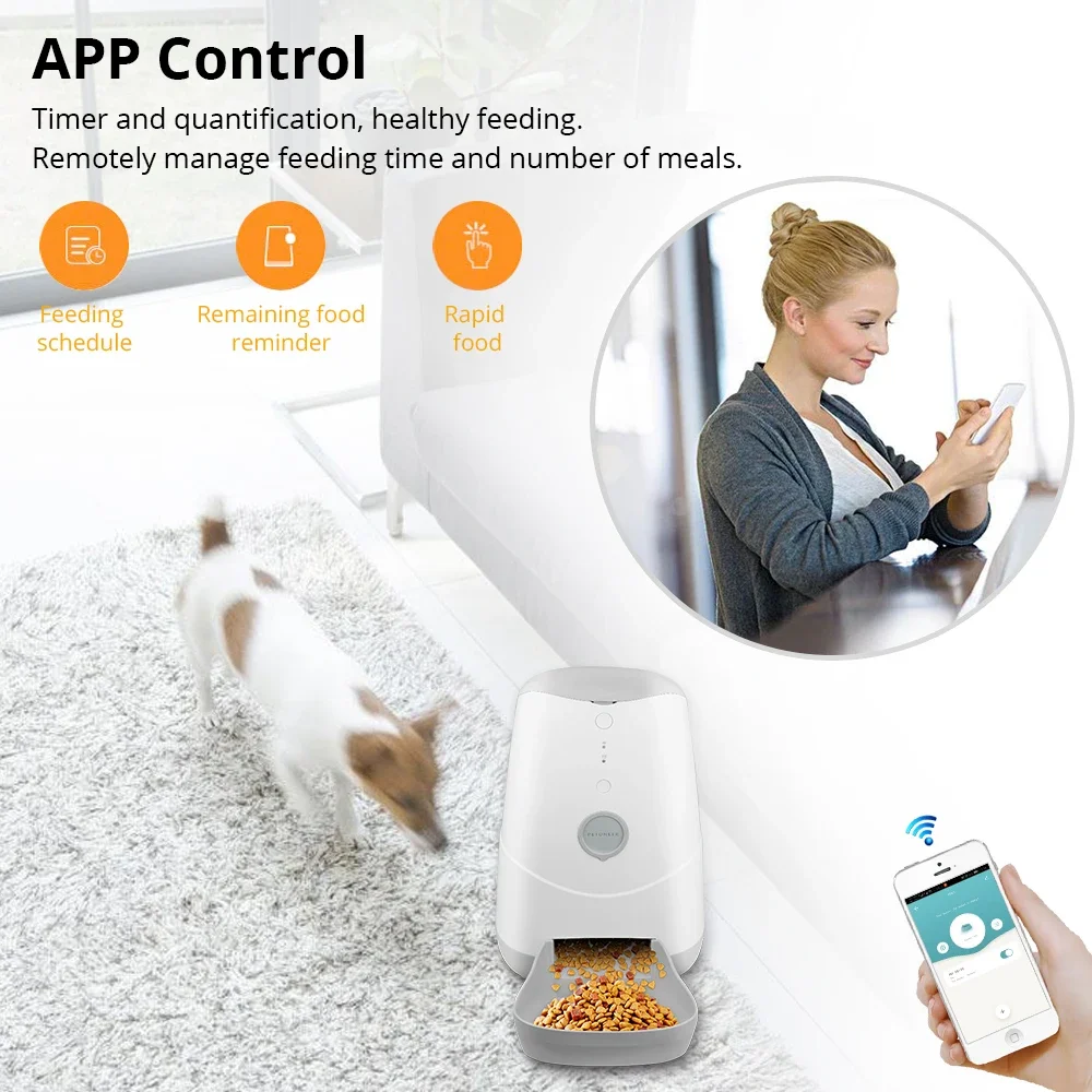 Zemismart Wifi Connect Tuya APP Timer Remote Operate Auto Dog Cat Feeder Smart 3.7L Pet Feeder smart Pet Automatic Feeder Wifi