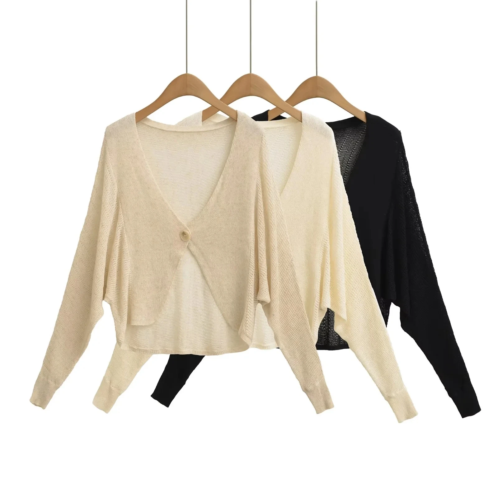 

Ele Batwing Sve ажурный вязаный свитер с кондиционером, женский ранняя осень, ленивый шелковый топ, верхняя одежда