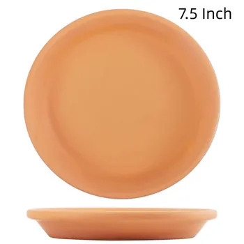2Pcs 7.5 אינץ טרקוטה סיר צמח צלחת-גדול עגול צלחות, צמח מגש מושלם עבור 8/9/10 אינץ פרח סיר ניקוז חור