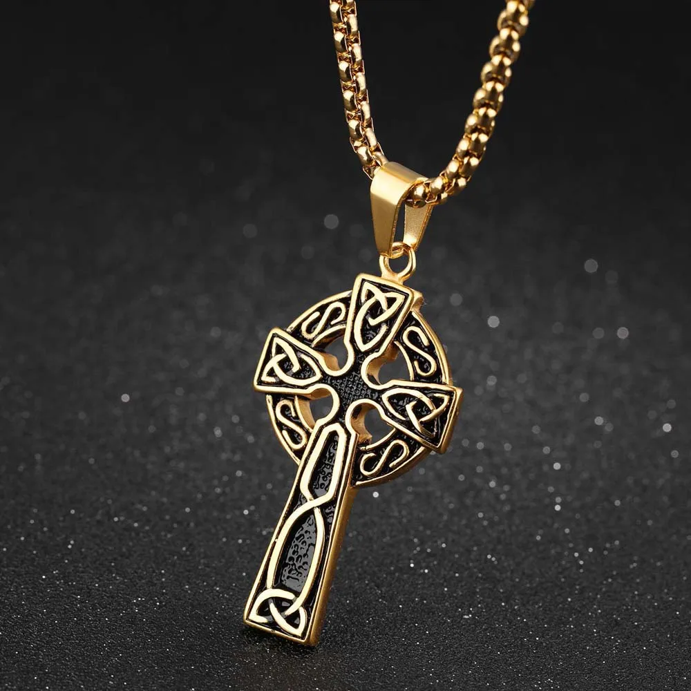 Celtic Cross Cross Necklaces Clothing Accessories Silver Cross Clavicle Chains Casting Charm Alloy Cross Choker Pendant