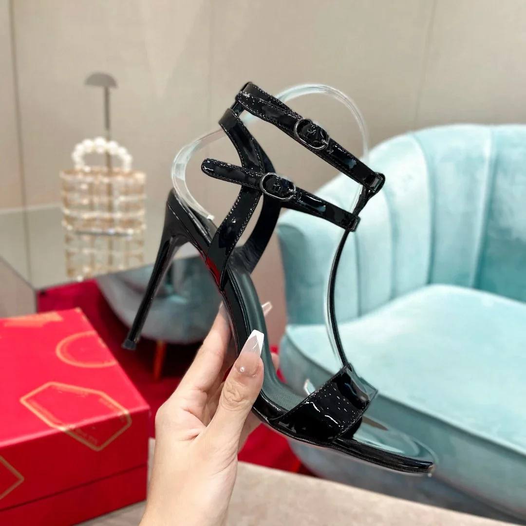 

Top Quality Womens High Heels 0-12cm Luxury Fashion Ladies Sandals Designer Classic Red Heel Real Leather sole Mules Shoes 2332