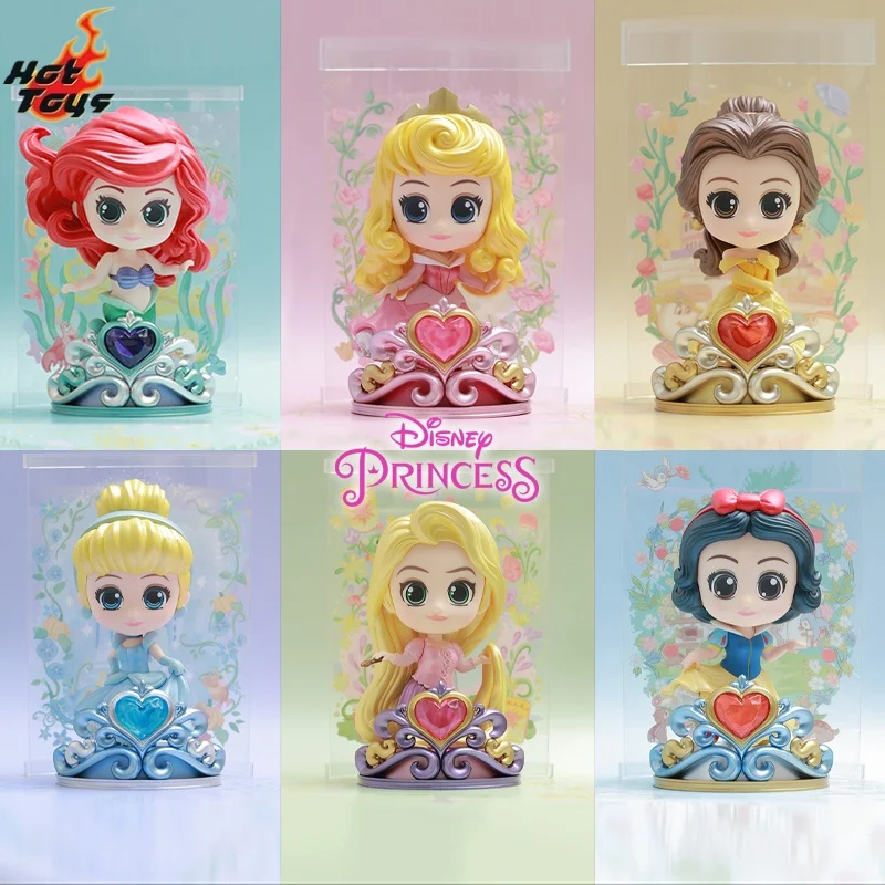 

12cm Genuine HotToys Disney Princess Snow White The Little Mermaid Cinderella COSBABY Doll Collectible Model Toy Birthday Gift