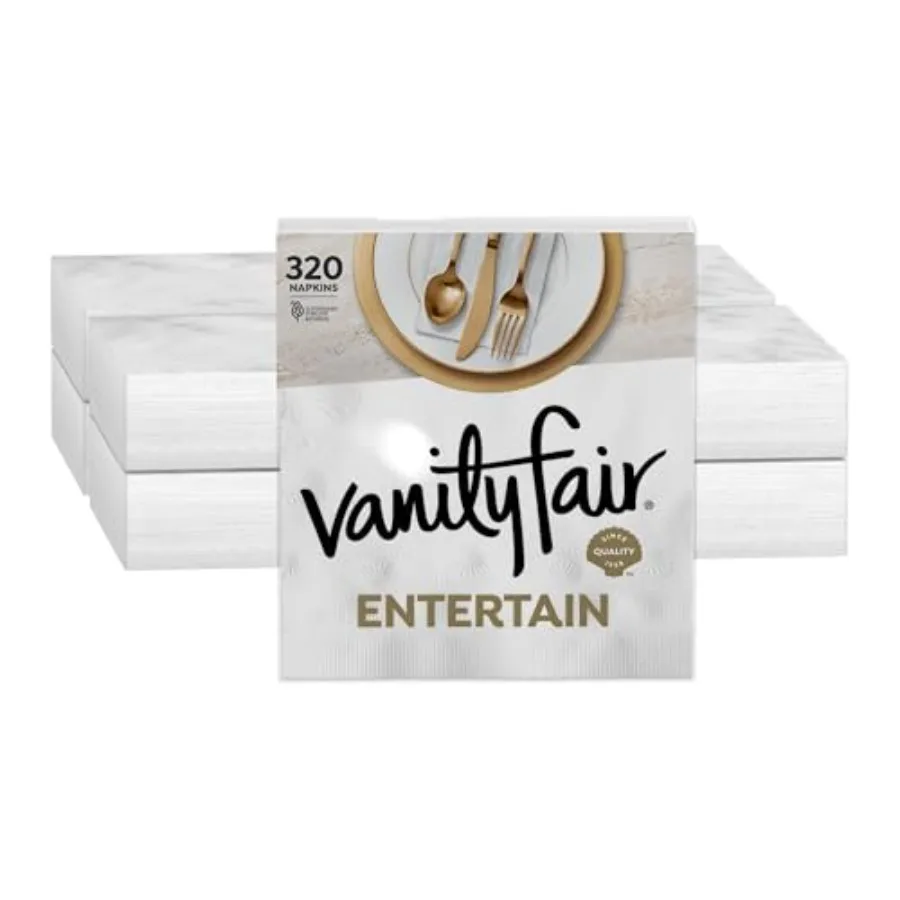 

Vanity Fair Entertain Paper Napkins, Pack of 8,Disposable Napkins Made For Entertaining And Events
