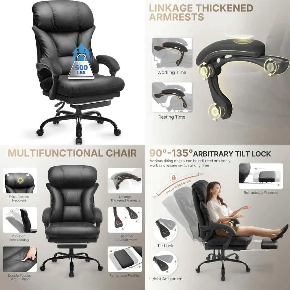 Прочное эргономичное офисное кресло для больших и высоких людей с наклонным замком и подставкой для ног