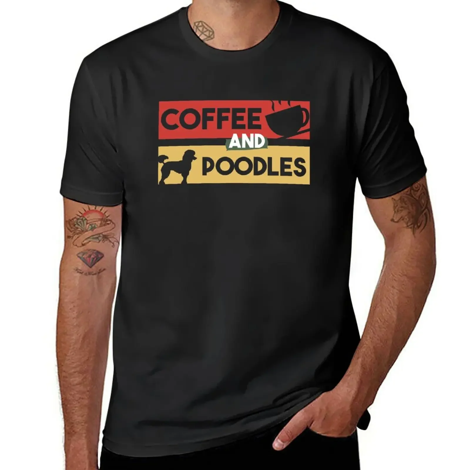 Nuevo café y palangres-regalo para café Addict, regalo para amante de caniche camiseta ropa de anime camiseta para hombre