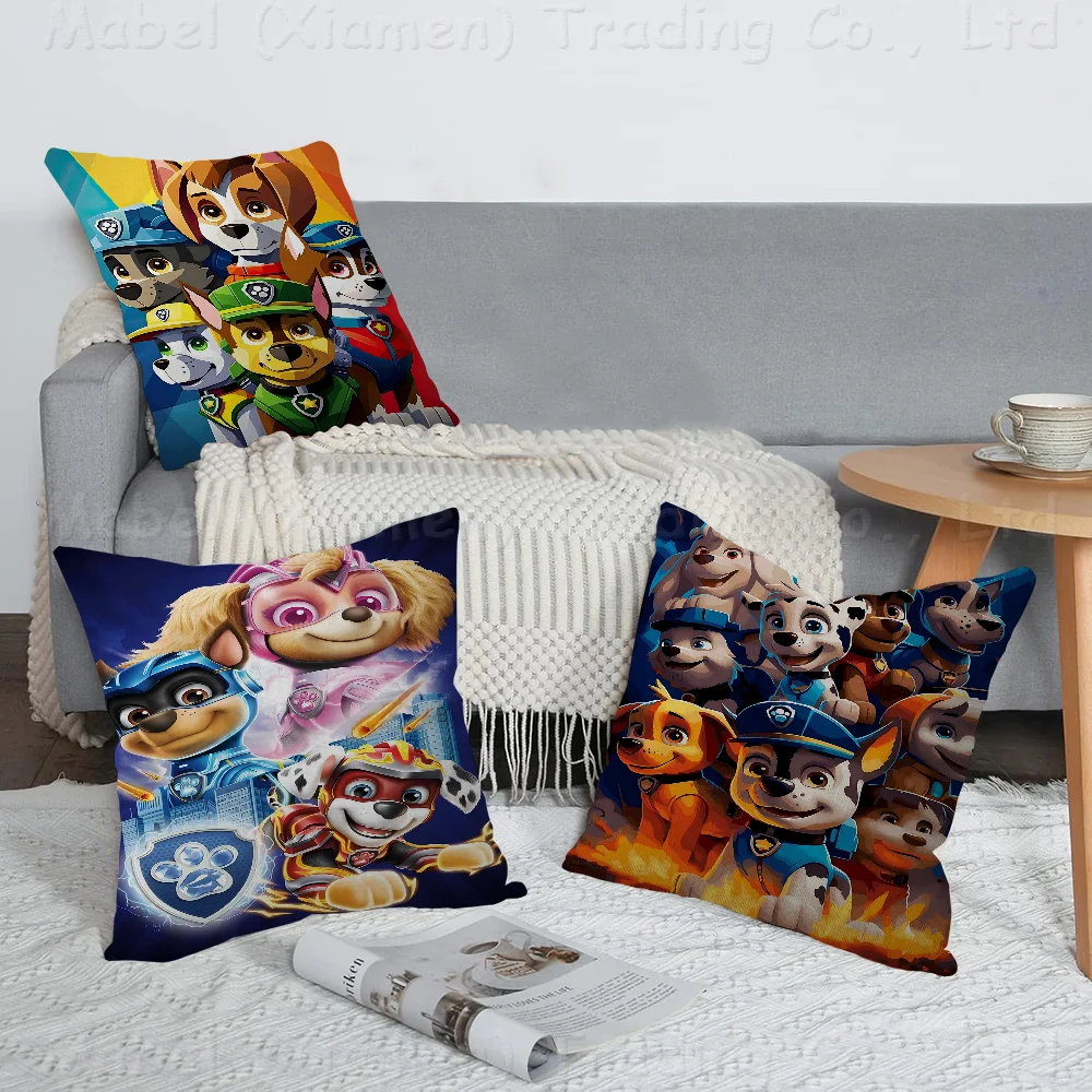 Cartoon P-Paw Patrol Personalized Pillow Cover Kids Bedroom Wild Party Decor Pillowcase Kid Birthday Shower Gift