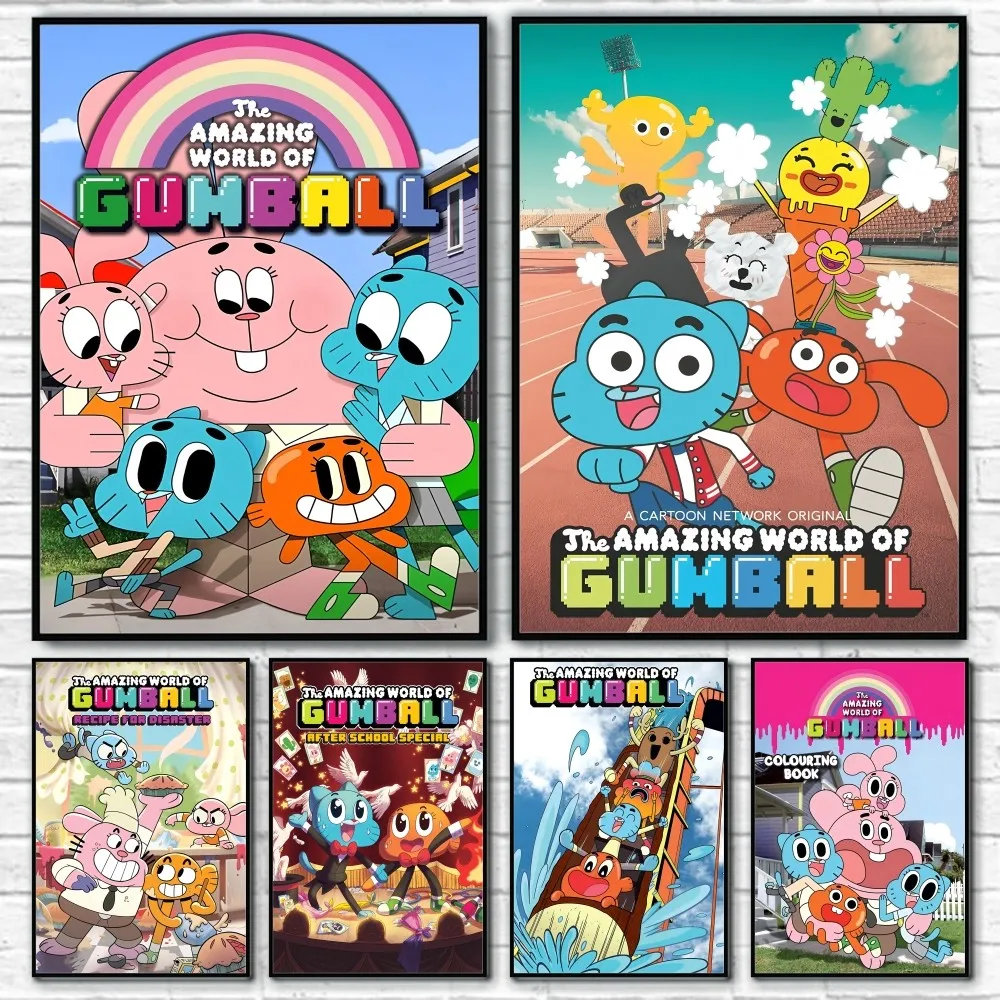 

1PC Cartoon The Amazing World Of G-Gumball Comedy Poster Home Living Room Wall Art Garage Room Decor Gift