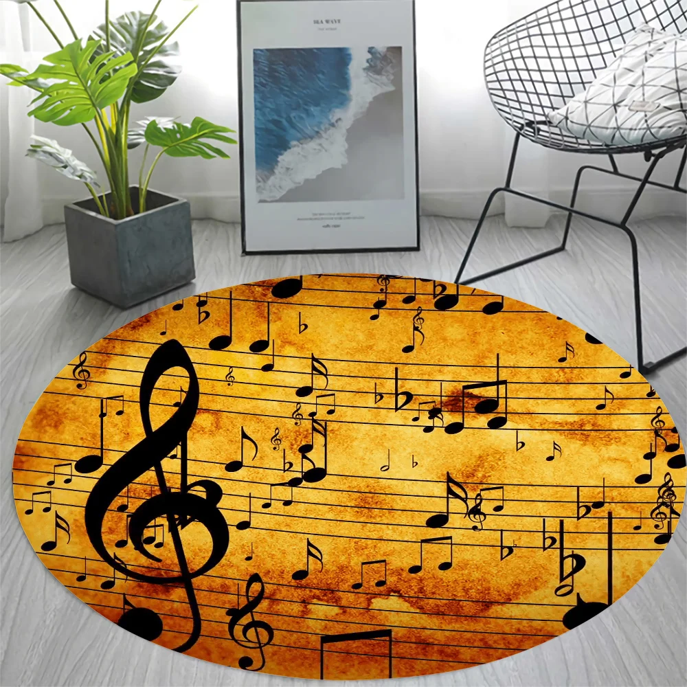 

CLOOCL Retro Flannel Carpet Musical Score 3D Print Dirt-resistant Rugs for Bedroom Decor Lounge Rug Swivel Chair Soft Mat