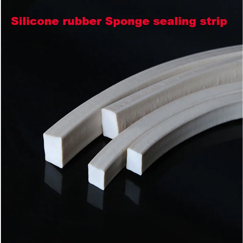 

5 Meters White Square Silicone Sponge Strip Silicone Foamed Rubber Doors Windows Gasket Trim Seal 2x10mm-15x25mm
