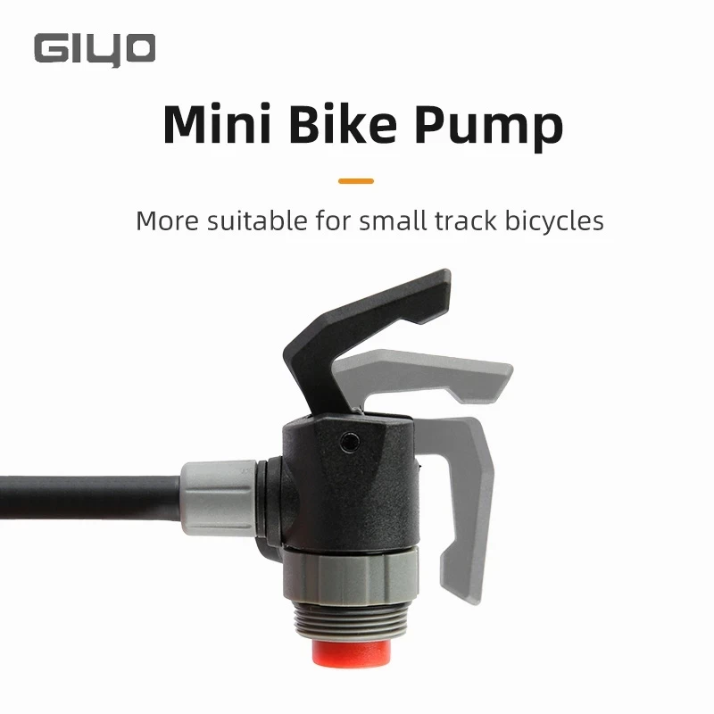 Giyo 120psi Bicycle Pump Portable Mini Bike Hand Pump Hidden Hose Design Twin Head Tire Inflator with Gauge Bicycle Accessories