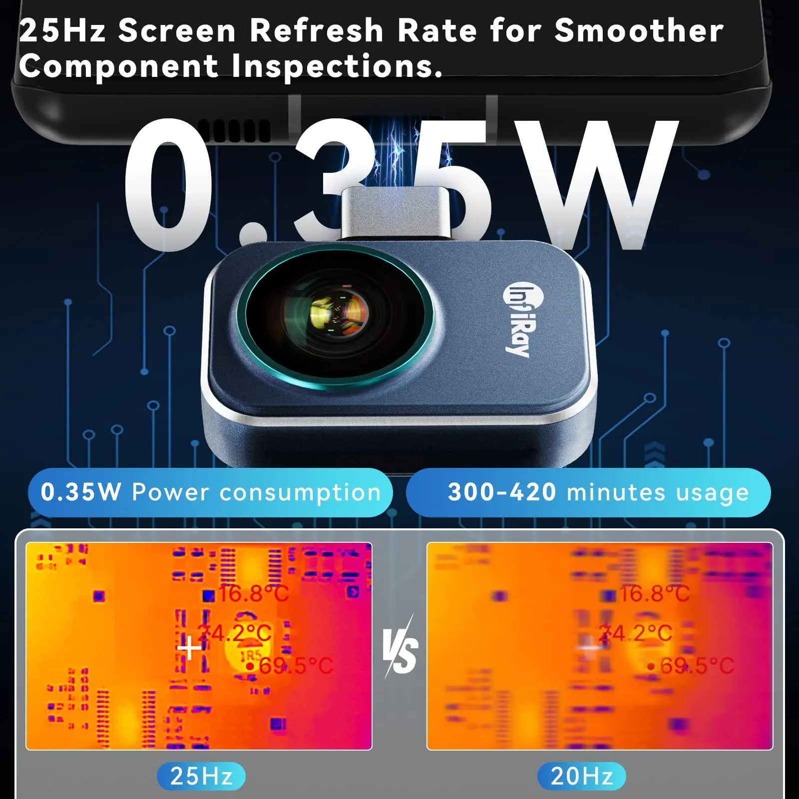 InfiRay P2 Pro Thermal Camera for Phone Infrared Thermal Imager PCB Circuit Repair Industrial Heating Test Night Vision Go P2