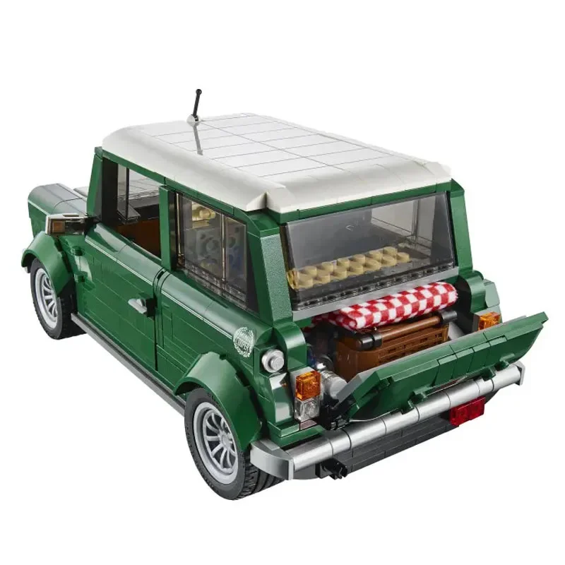 Blocos de construção Mini Cooper Car Green Automobile Model Toys, 10242 Tijolos, Aniversário e Presente de Natal, MK VII