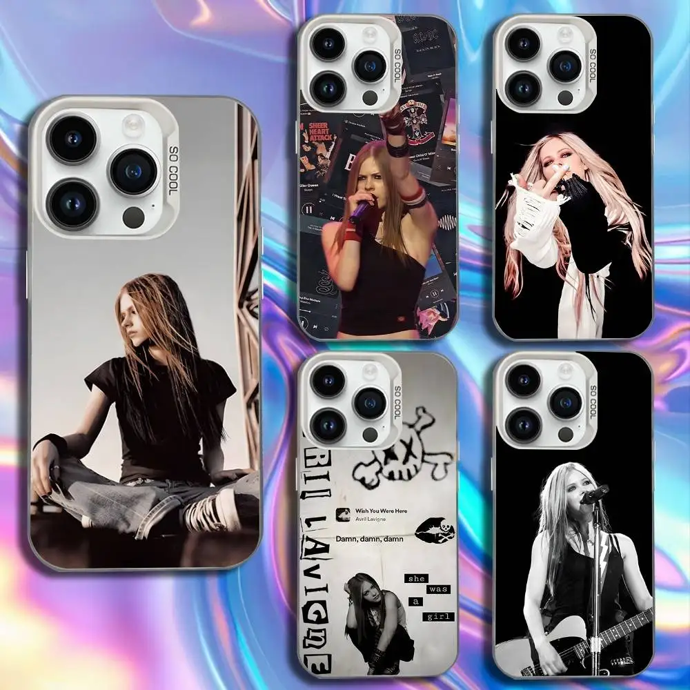 

Singer Avril L-Lavigne Phone Case For iPhone 16,15,14,13,12,11,Mini,Pro,SE,MAX White Matte Shockproof Cover