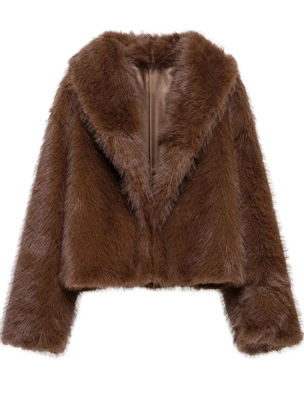 Ecologico Pelliccia Artificiale Lungo Colletto Sve Casual Jaet da Donna Inverno Nuovo Sle Or Capispalla 25-29 Anni