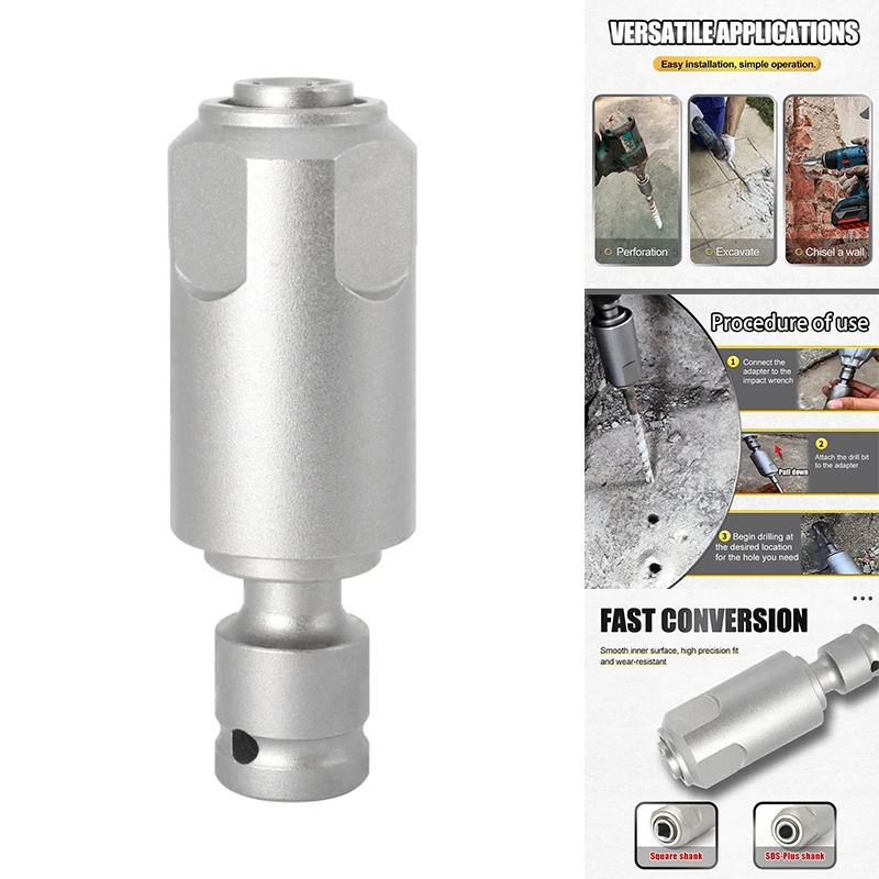 Adapter For Converting Impact Wrench To Electric Hammer Replacement Converts To SDS-Plus For Use With Drill/Impact Wrench, B