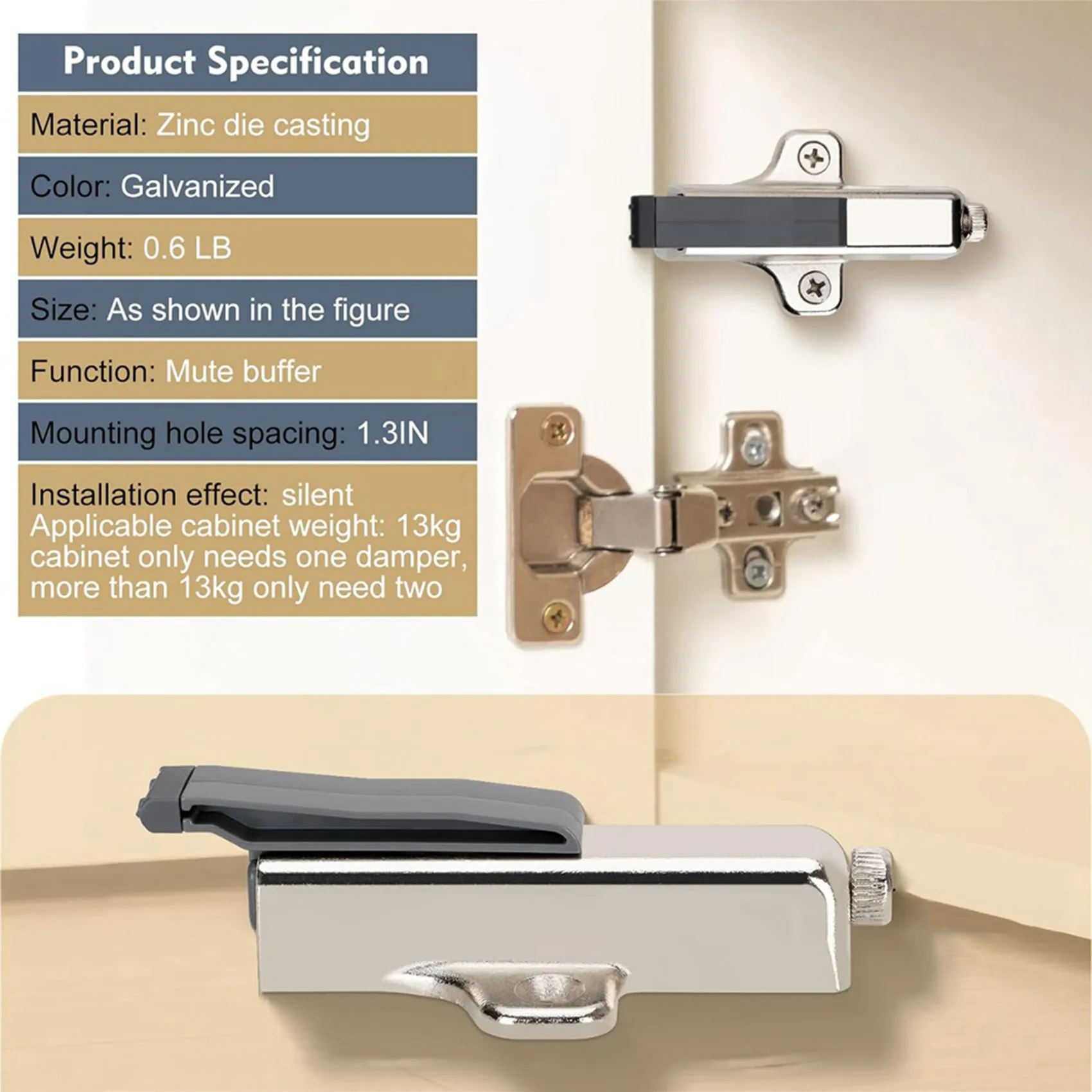 

T21C 20Pack Soft Close Cabinet Damper For Cabinet Doors/Wardrobe Doors,Metal Soft Close Cabinet Door Damper With Screws
