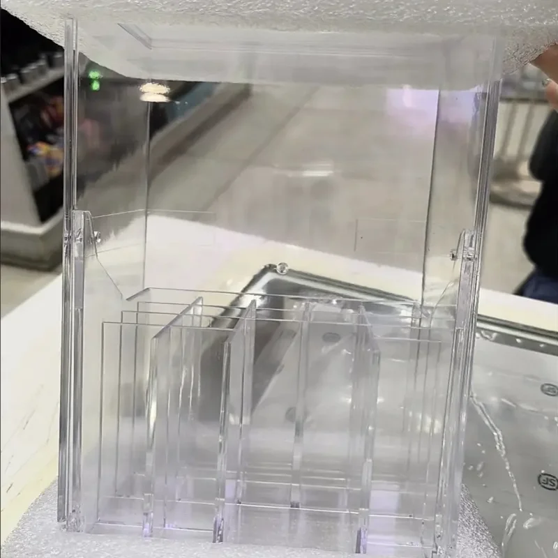 Modern Acrylic Makeup Brush Organizer - Adjustable, Transparent Beauty Tool Holder for Desks & Vanities, No-Install Design, Comp