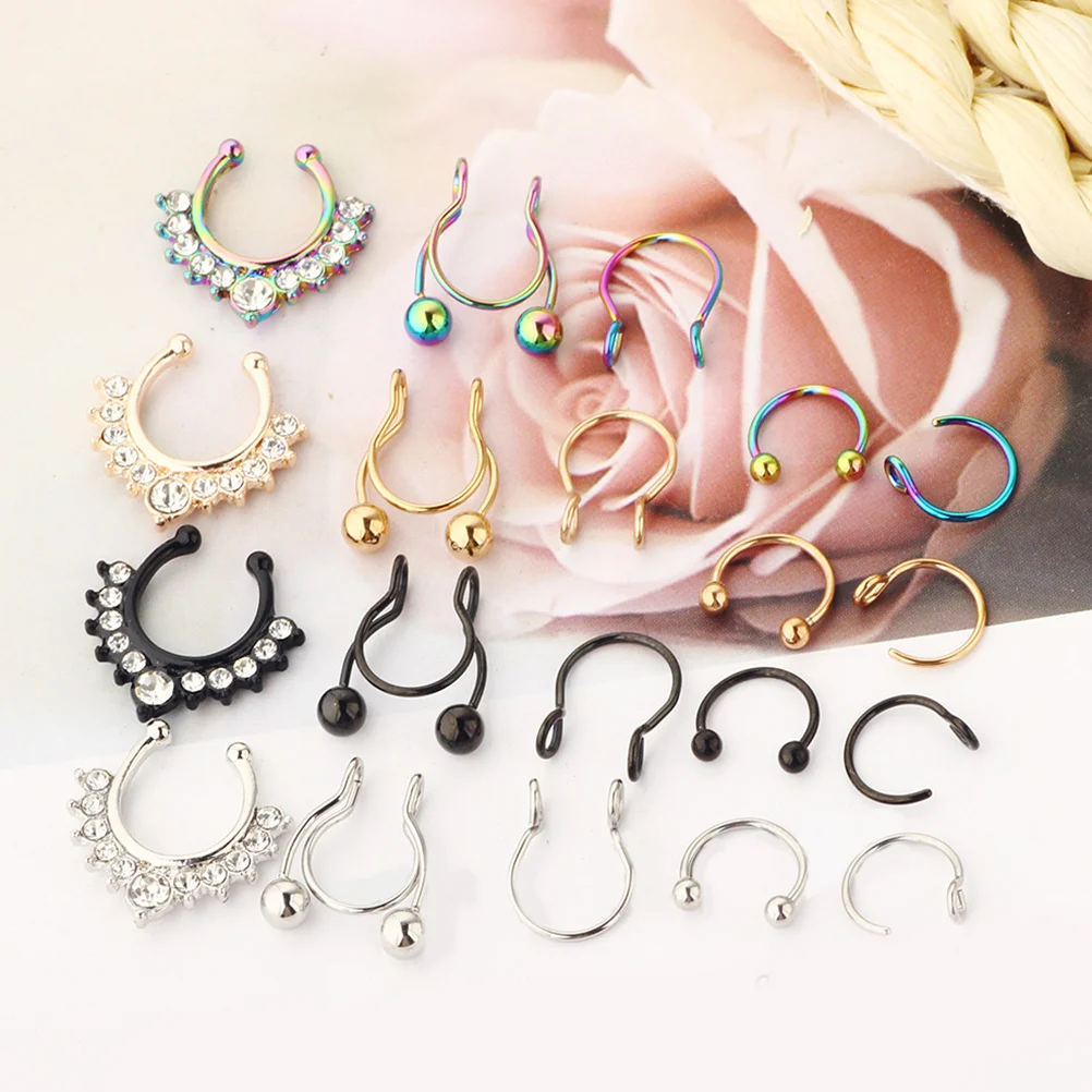 

1Set No Piercing Nose Jewelry Stainless Steel Nose Cuff Clip Women Girl Fashion Long Lasting Luster Simple Look