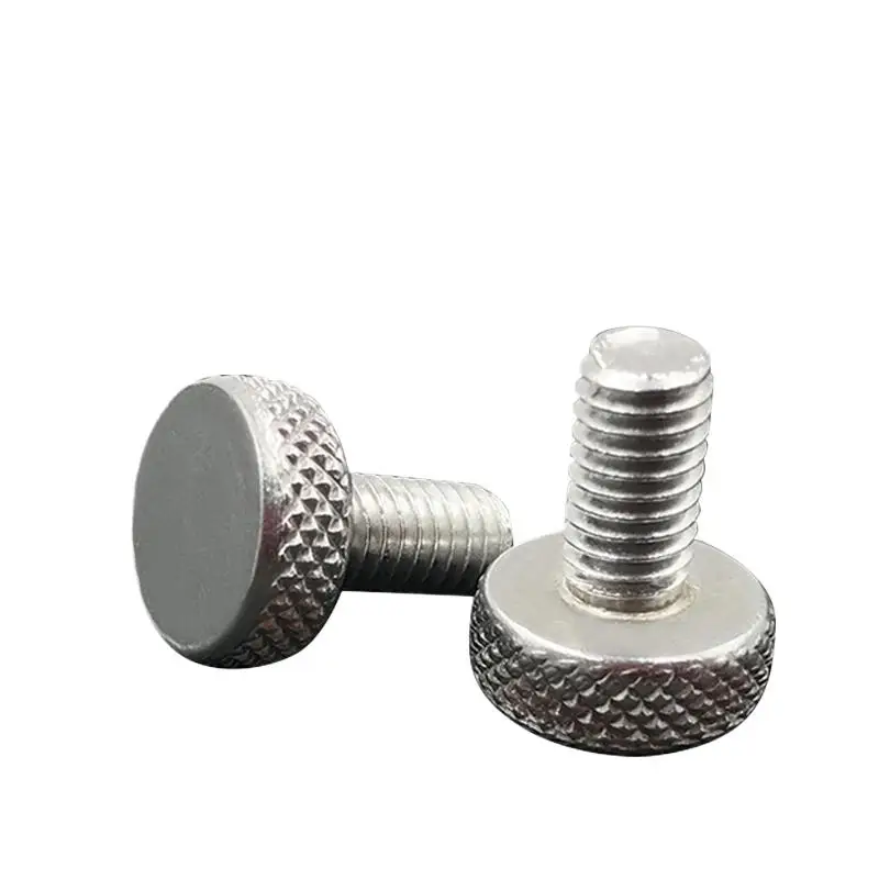 20PCS/Lot M5/M6*L Aluminum Alloy Knurled Flat Head Bolts Computer Case Hand Screws for Advertising Board Host