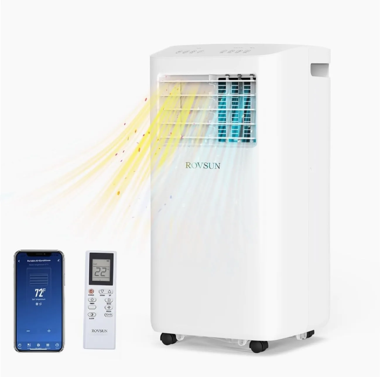 10000 BTU 4-in-1 Portable Air Conditioner & Heater w/Remote Control, Wifi