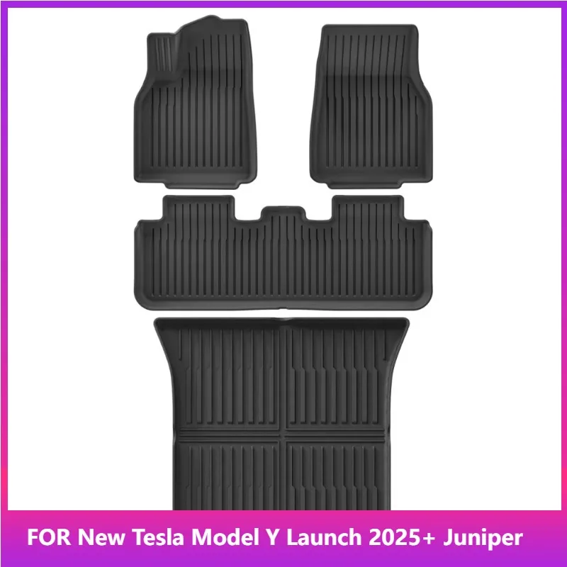 

For New Tesla Model Y 5seats Launch 2025+ Juniper TPE Floor Mats Cargo Liner Trunk Mats Floor Liner Backrest Pad Protection