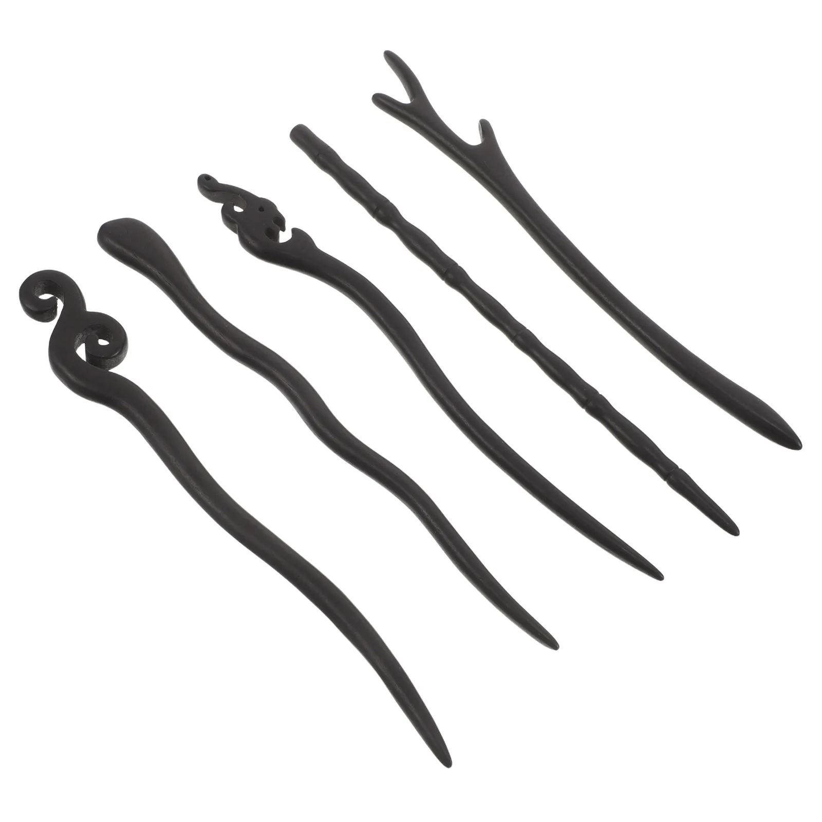 5Pcs Wood Hair Sticks Vintage Hairpin Set Chinese Style Hair Chopsticks for Women Minimalist Retro Updo Chignon Pin Accessories