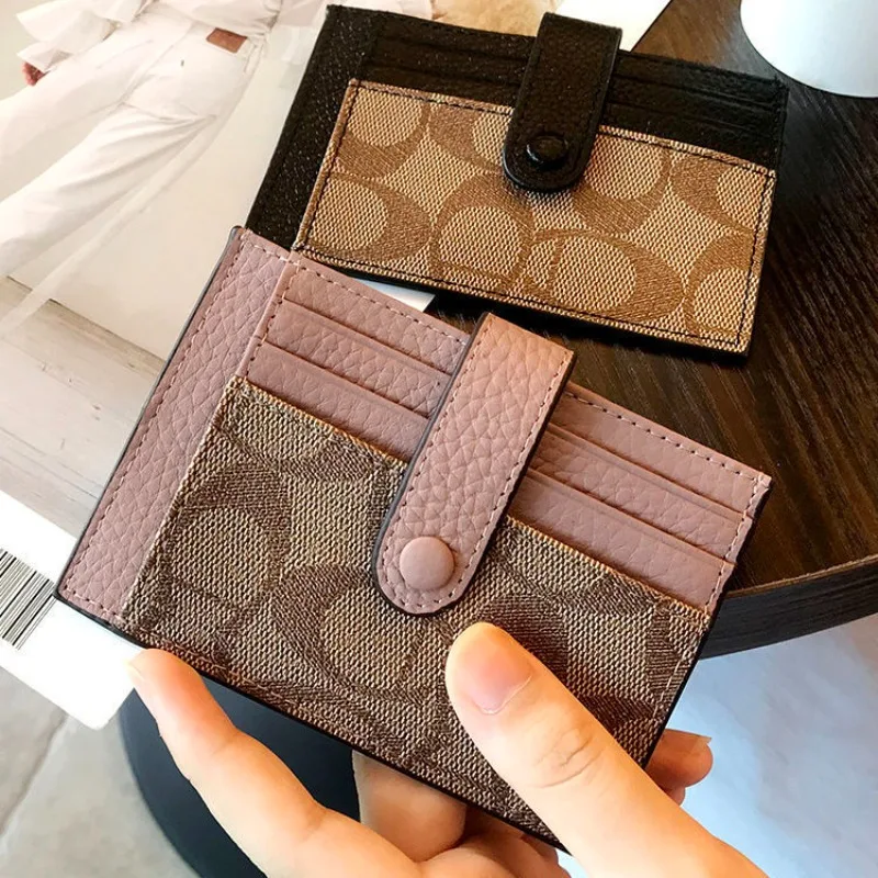 

Compact Mini High-End Card Wallet with Thin Snap Closure Anti-Magnetic Driver's License Card Holder