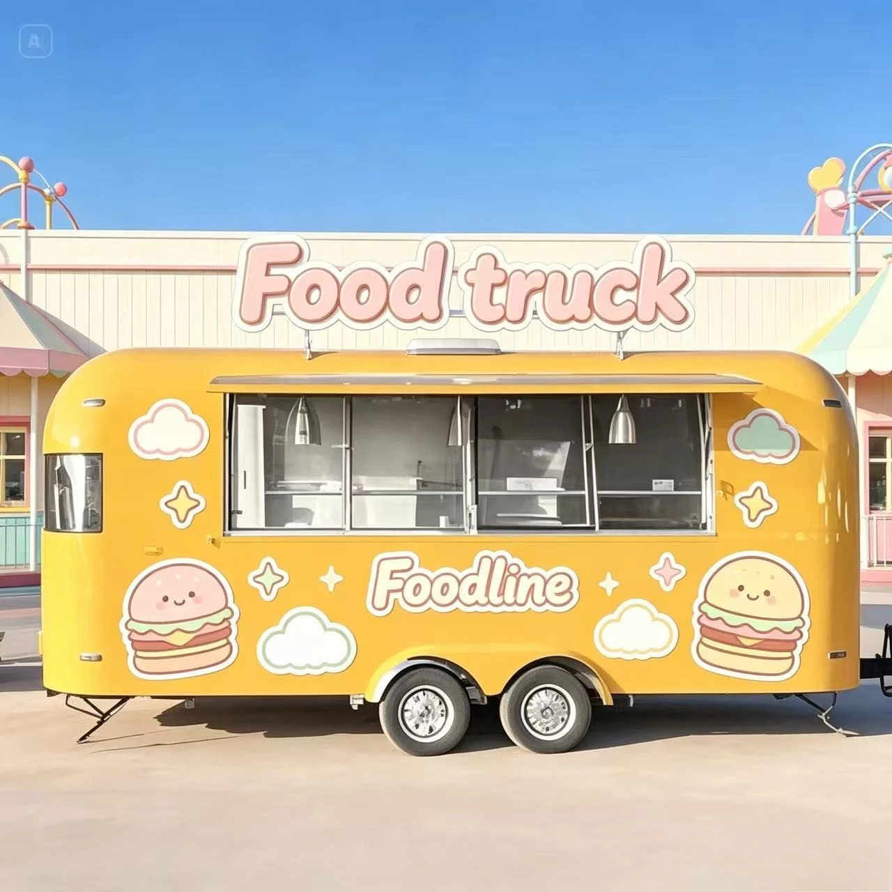 Commercial Kitchen Rental - FLカスタム商業キッチンレンタル（屋台、アートフェスティバル、週末市場向け）牽引式フードトレーラーキャラバンフードトラック