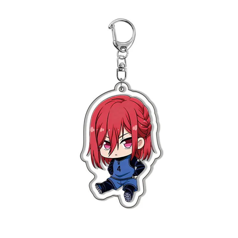 Cartoon Anime Blue Prison Acrylic Keychain Double-sided Character Isagi Yoichi Chigiri Bachira Pendant Key Chain Fans Cute Gift