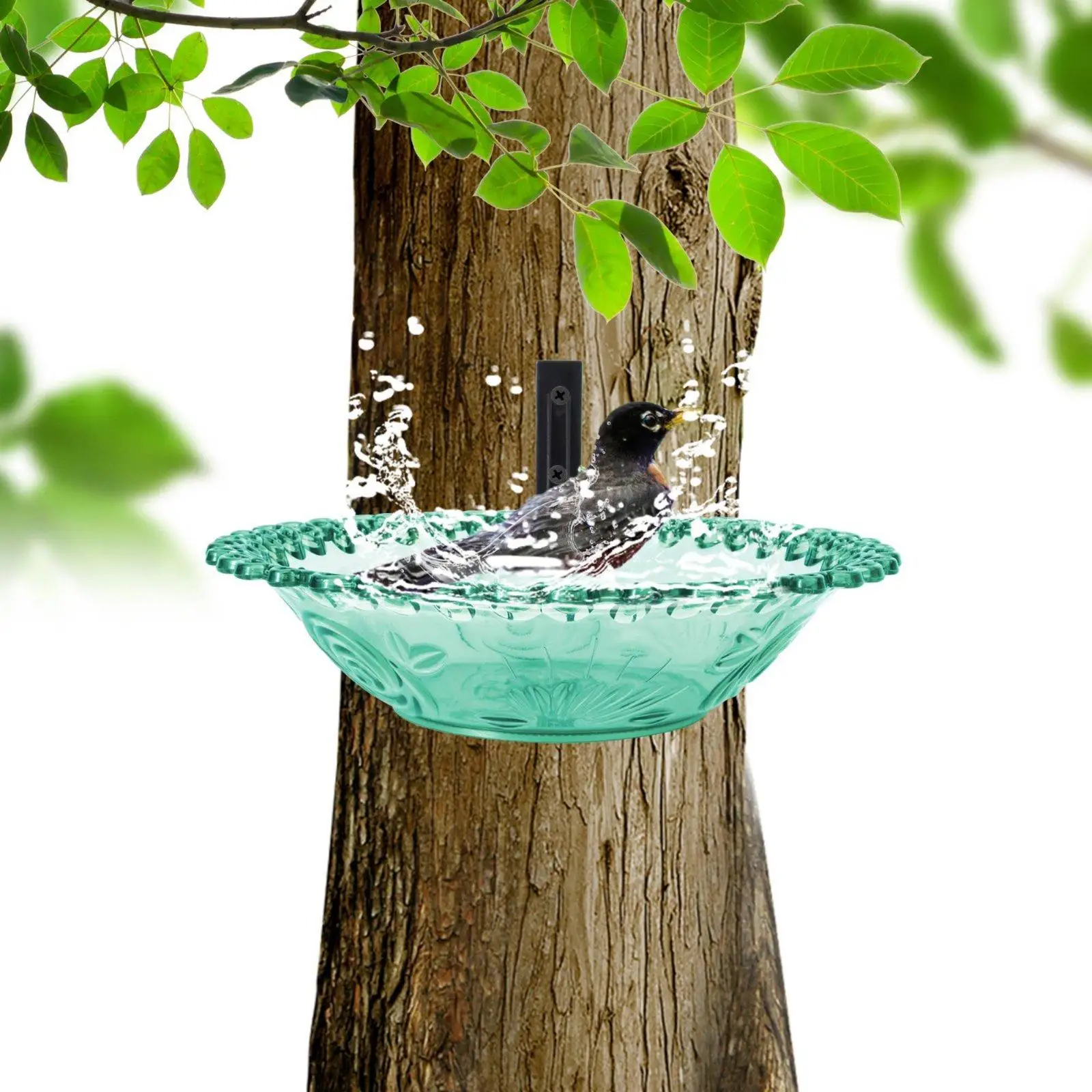 Hanging Bird Feeder Bath Double Functionality Feeder for Birds Plastic Bird Pool Outdoor Birds Bath for Railing Fence or Tree Hanging Bird Feeder Bath Double Functionality Feeder for Birds Plastic Bird Pool Outdoor Birds Bath for Railing Fence or Tree