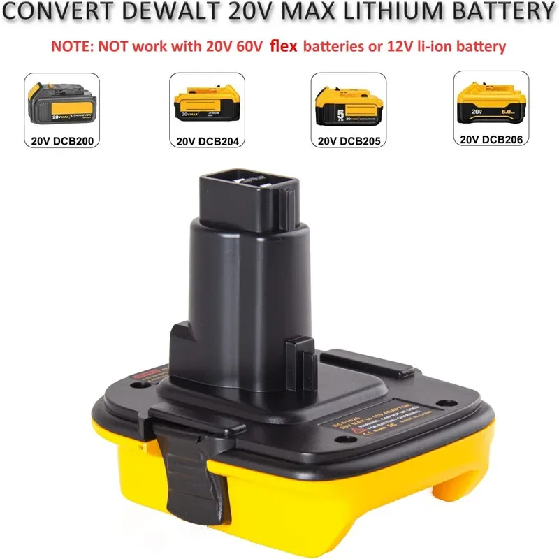 

20V Battery Adapter DCA1820 for Dewalt 18V Tools Convert Dewalt 20V Lithium Battery for Dewalt 18V Battery DC9096 DE9098 DE9096