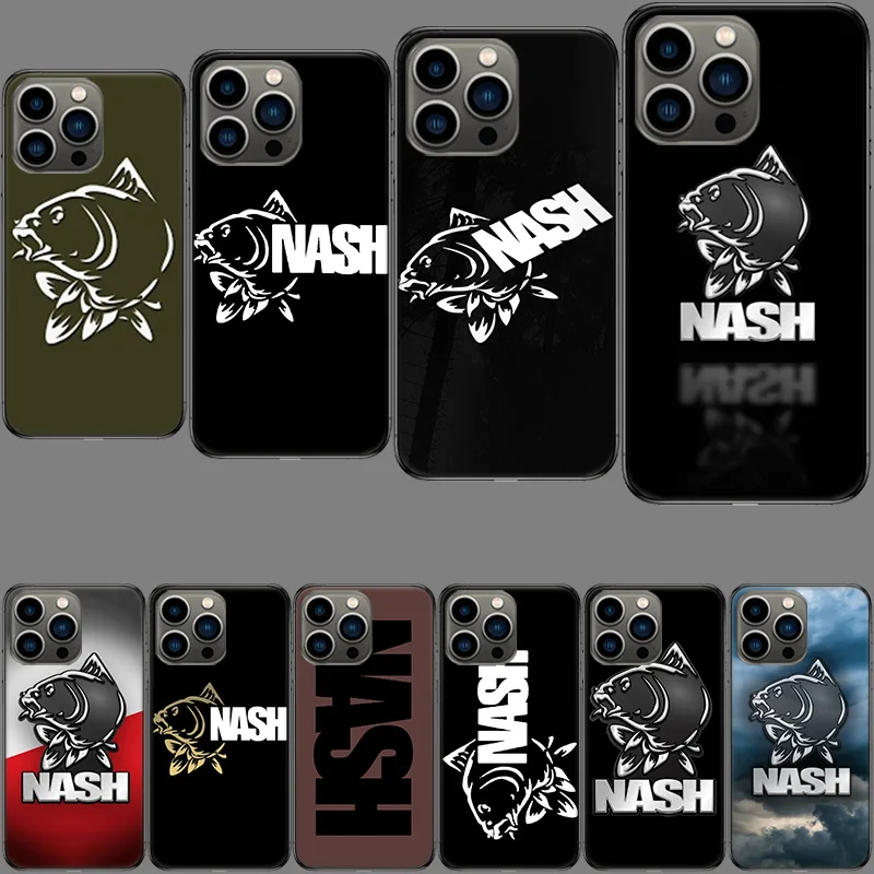 Nash Fishing Logo Phone Case For Apple Iphone 15+ 14 Plus Fundas 16 Pro Max Capa 12 13 Mini Coque 11 Pro Cover Shell TPU Cover C