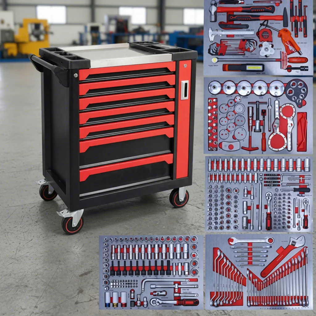 

Шкаф для инструментов из холоднокатаной стали, OEM-производство, большой емкости, для хранения инструментов, 421 предмет, комбинированный набор инструментальных шкафов